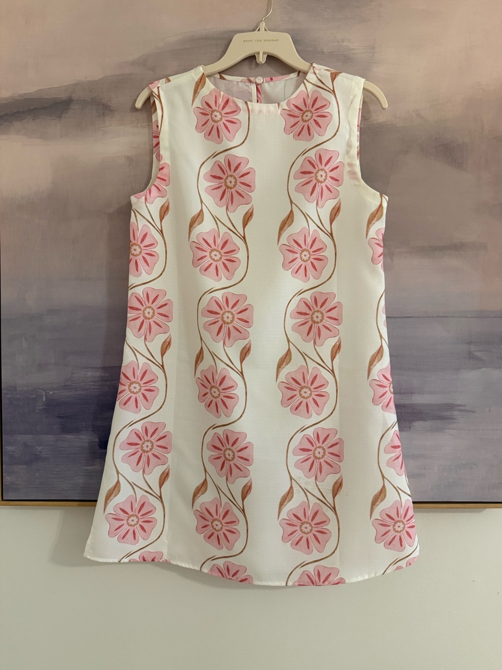 Women’s Summer Sheath Dress with Pink Floral Print